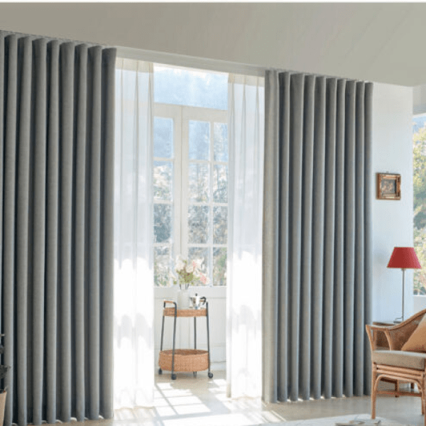 Mẫu Rèm Vải Warm Gray – Màu xám ấm chống nắng 100%