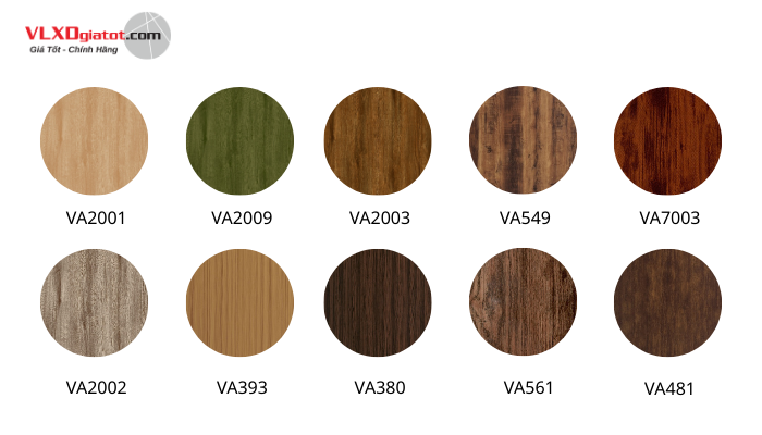 Bảng màu Alu vân gỗ - VLXD Giá Tốt